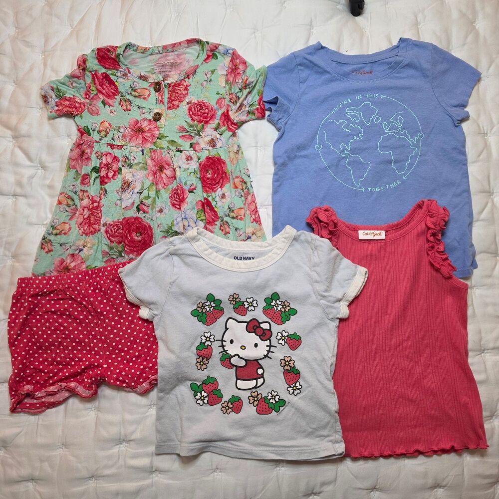 Girls Summer Shirts Tops Lot (5 items) 5T